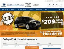 Tablet Screenshot of collegeparkhyundai.net